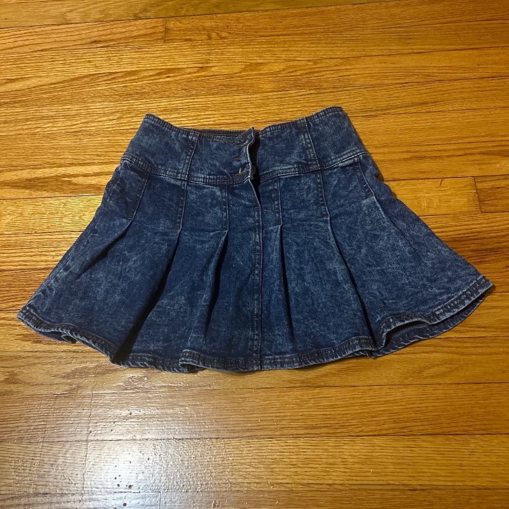 No boundaries blue Jean mini skirt